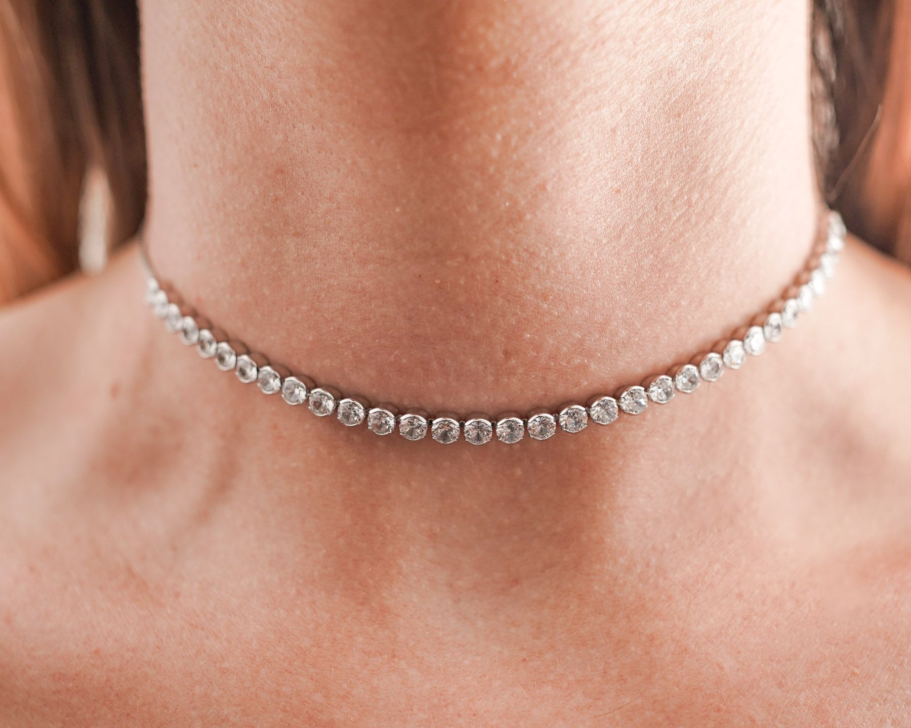 ARIANNA CHOKER NECKLACE - SILVER ' - ' CHOKER