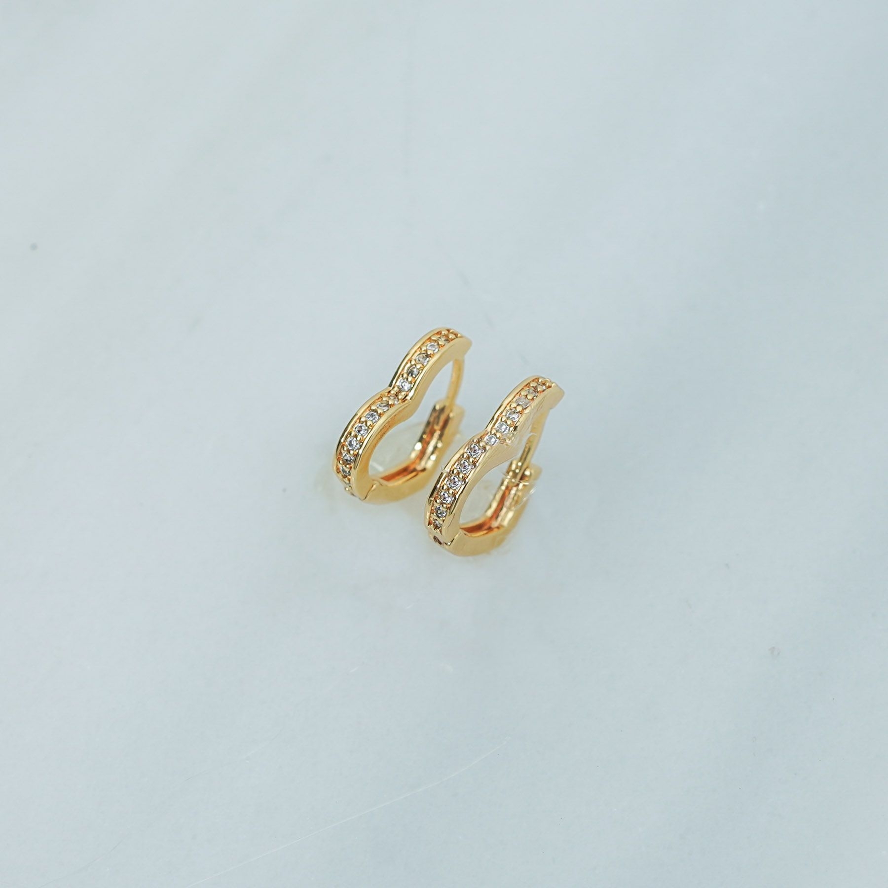 BELOVED EARRINGS - GOLD & WHITE ' - ' HANGING