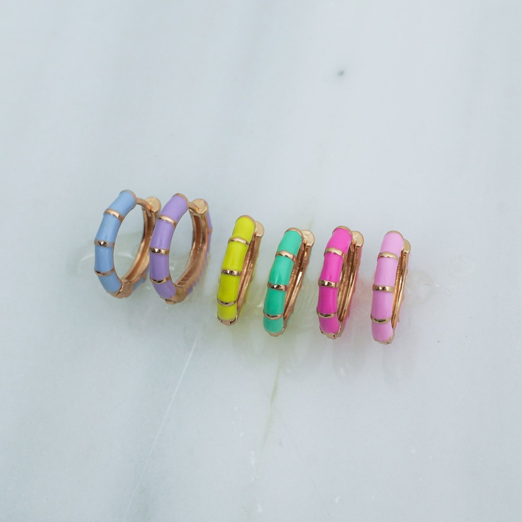 COLOURFUL MOOD SET OF SIX EARRINGS  - GOLD ' - ' SIX PACK