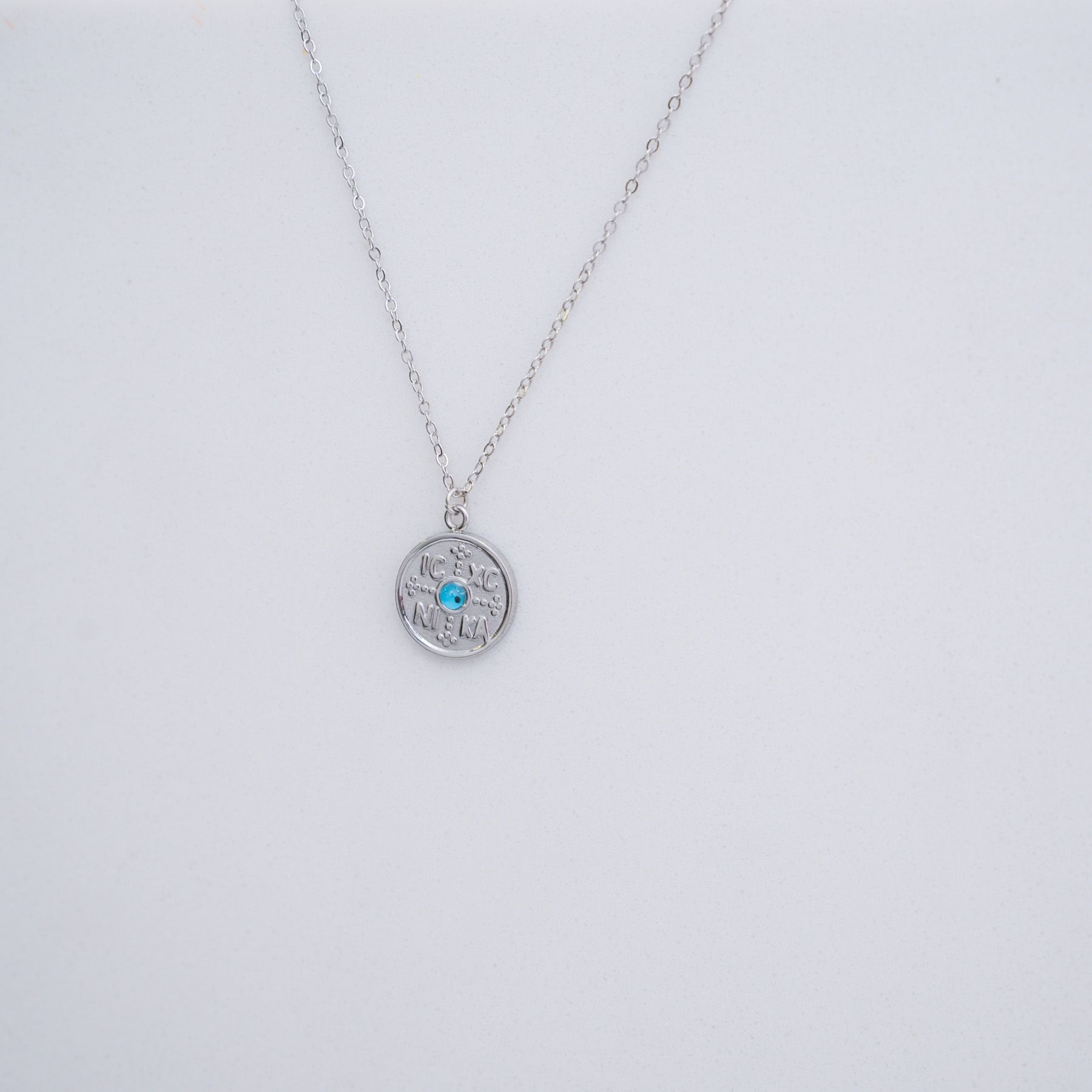 ΚΩΝΣΤΑΝΤΙΝΑΤΟ NECKLACE - SILVER & BLUE ' - ' CONSTANTINE