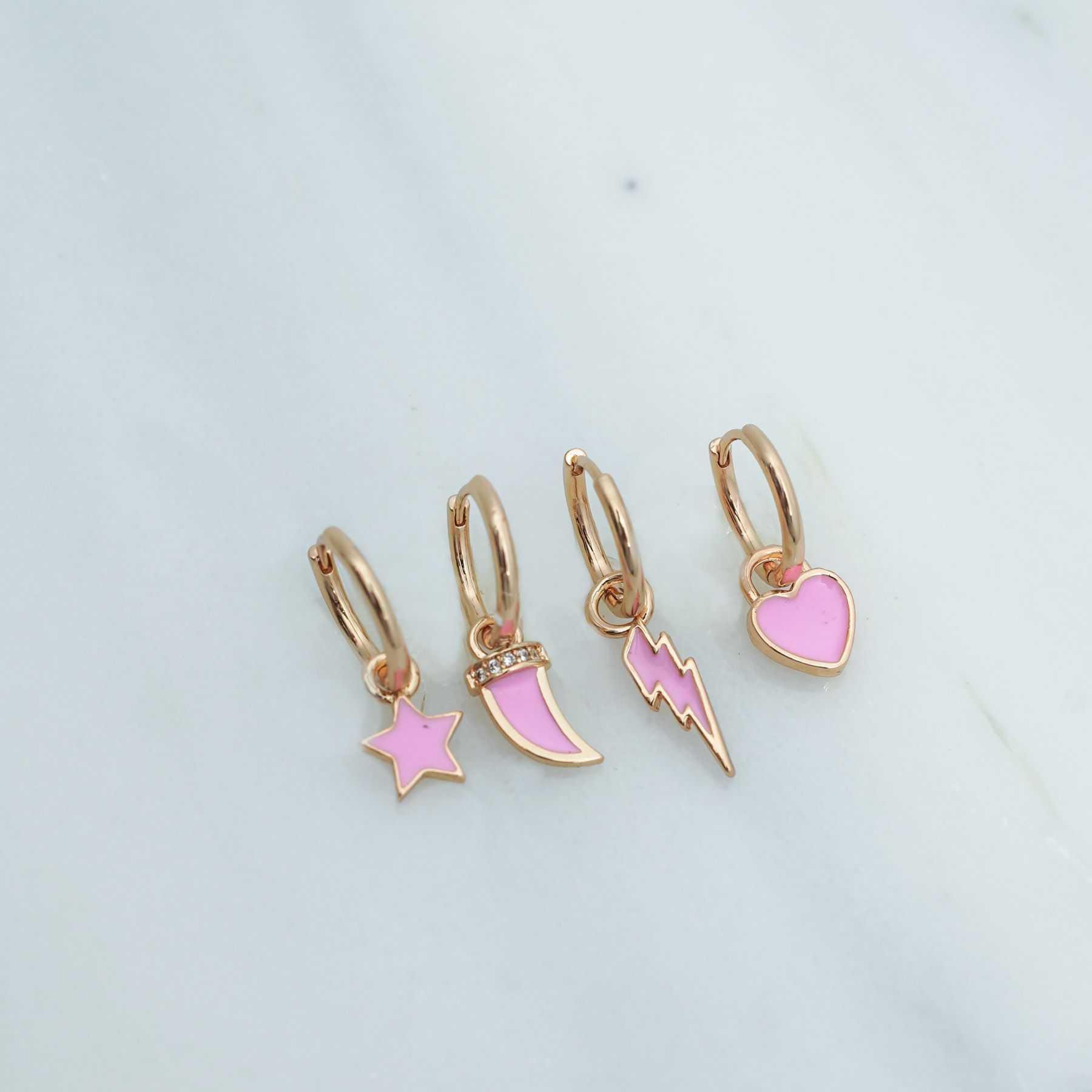 SUGAR SET OF FOUR EARRINGS - GOLD & PINK