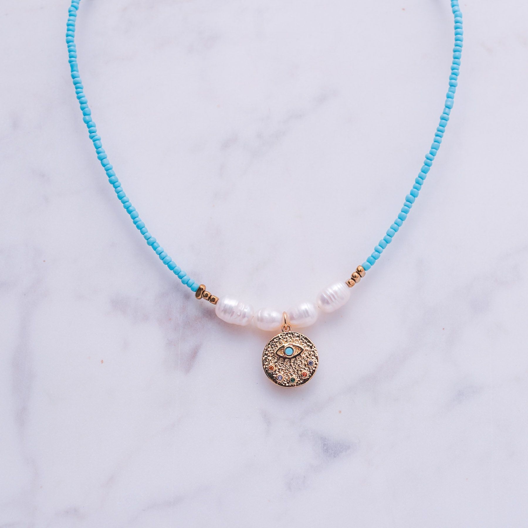 PALAWAN NECKLACE - BLUE ' - ' HANDMADE