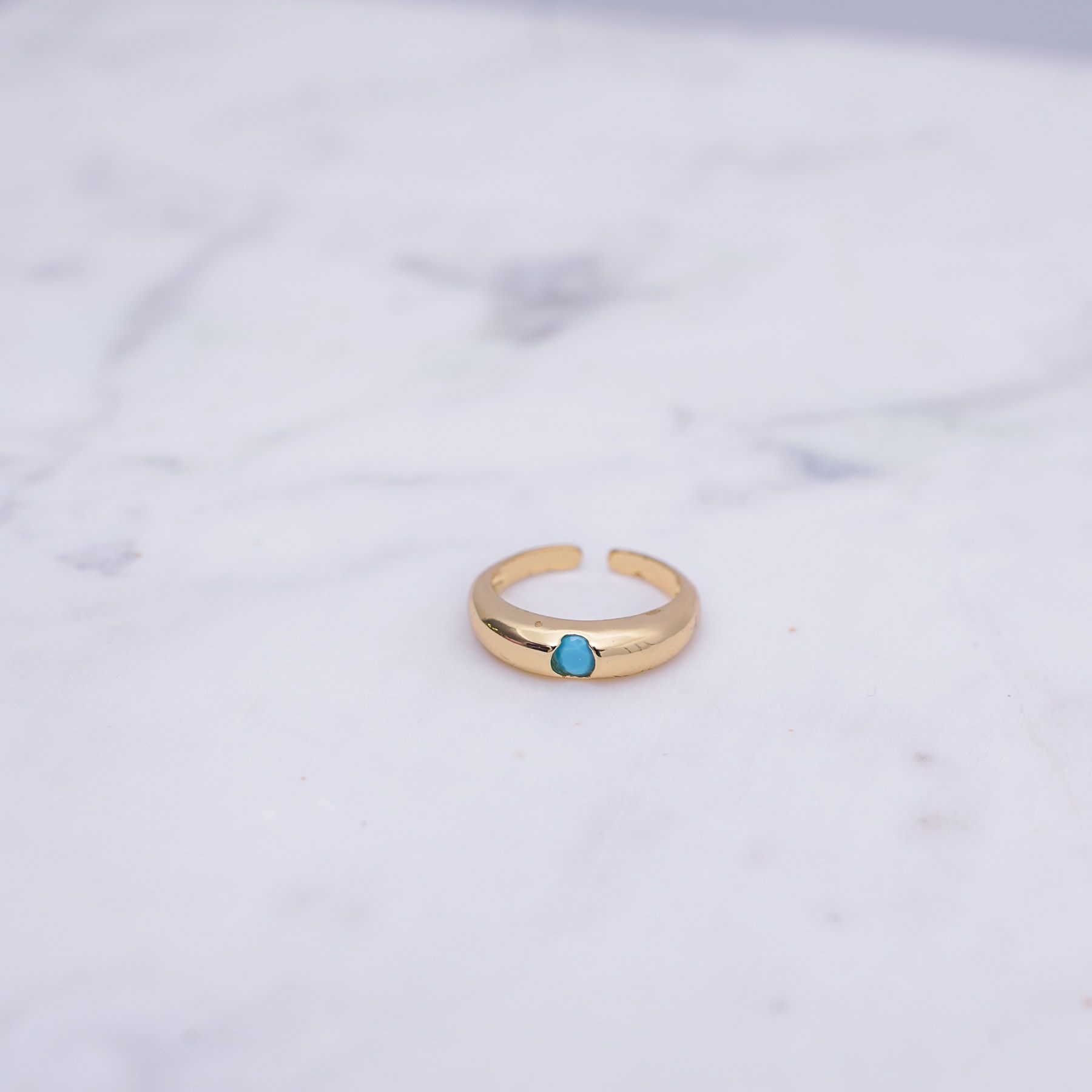 EXOTIC RING - GOLD & LIGHT BLUE ' - ' RINGS