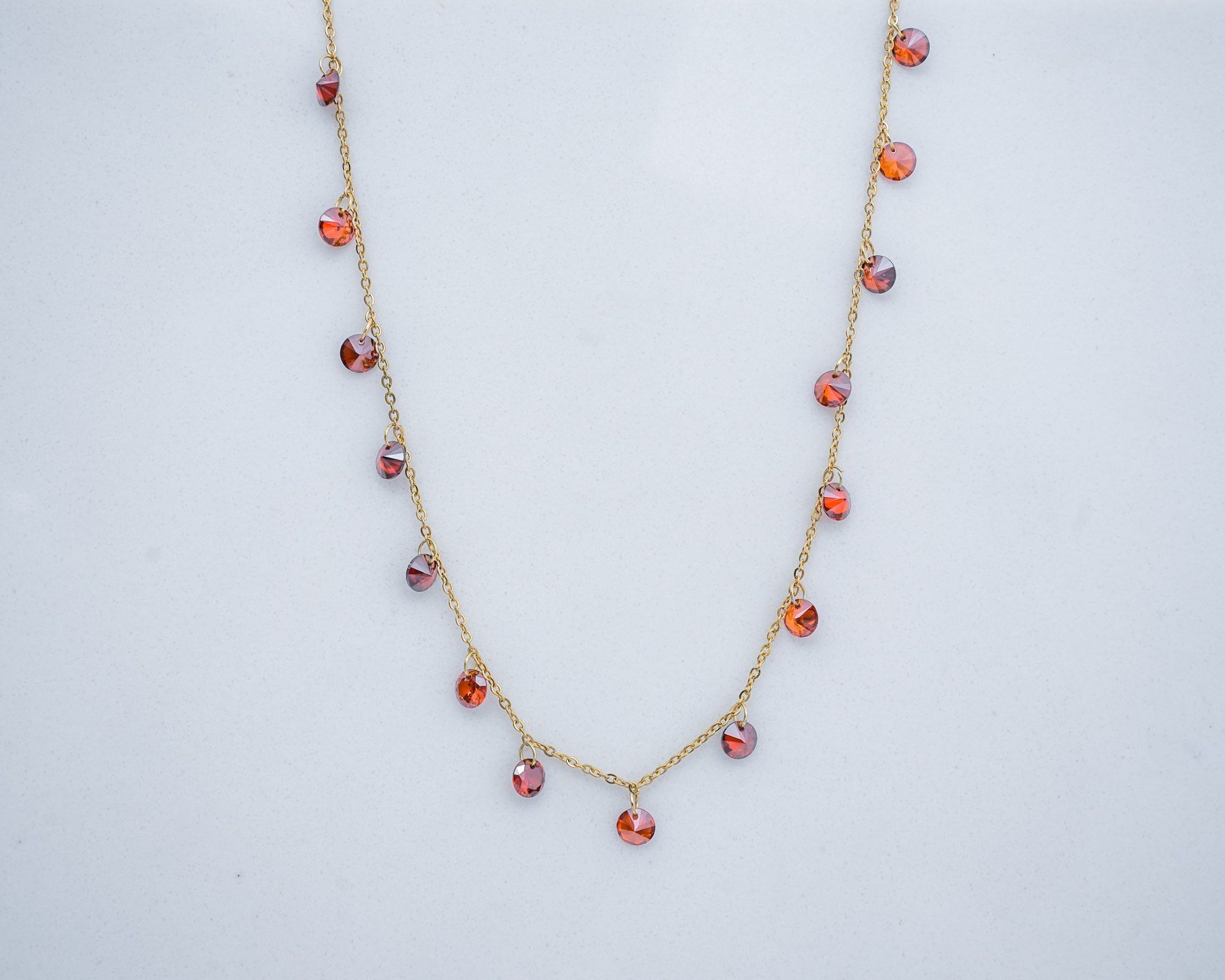 SEREIN NECKLACE - GOLD & RED  ' - ' PENDANTS