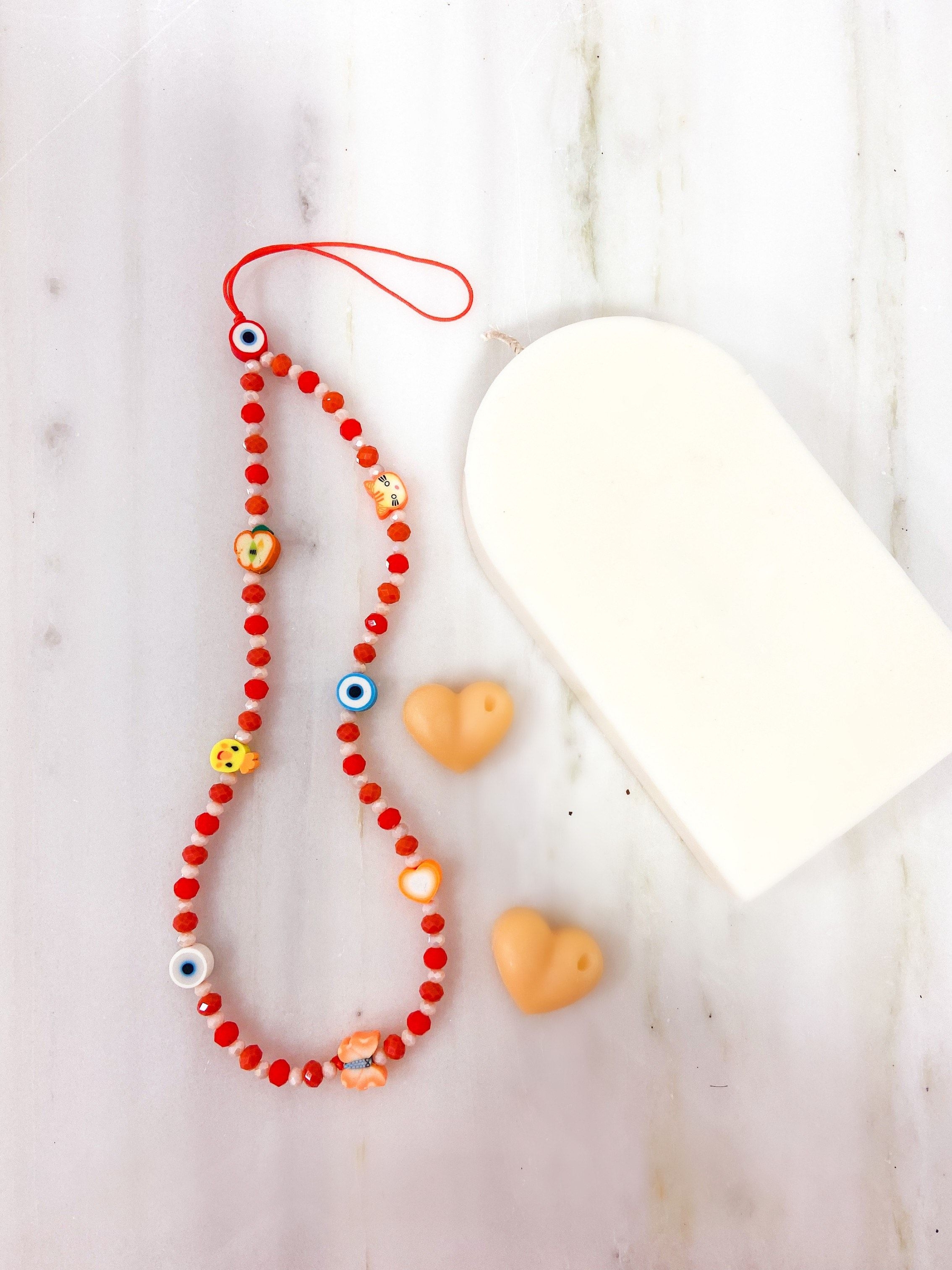 SUMMERTIME PHONE STRAP - RED ' - ' MOBILE CHAINS