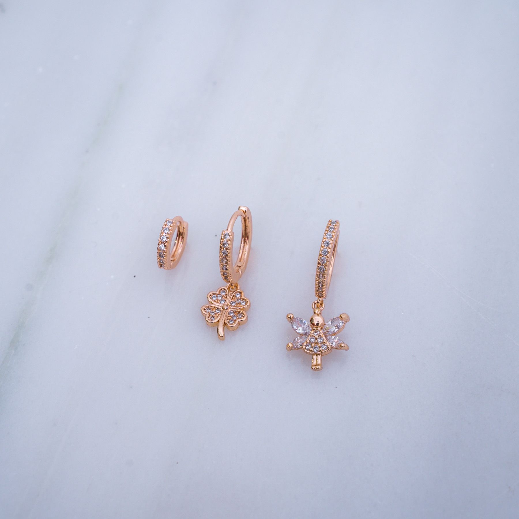 FAIRY TRIPLE EARRING SET - ROSE GOLD ' - ' SET