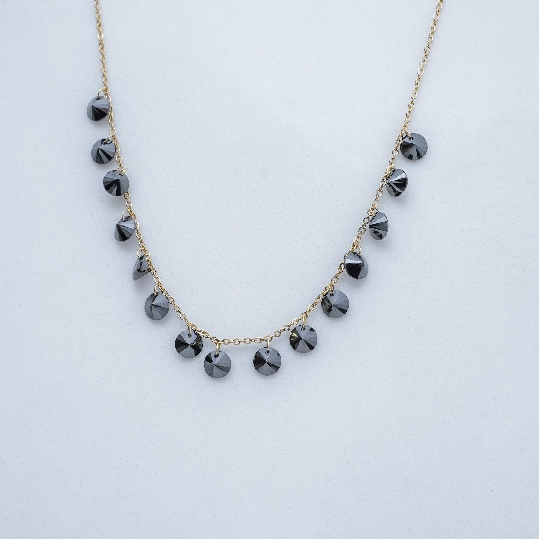 SEREIN NECKLACE - GOLD & BLACK ' - ' PENDANTS