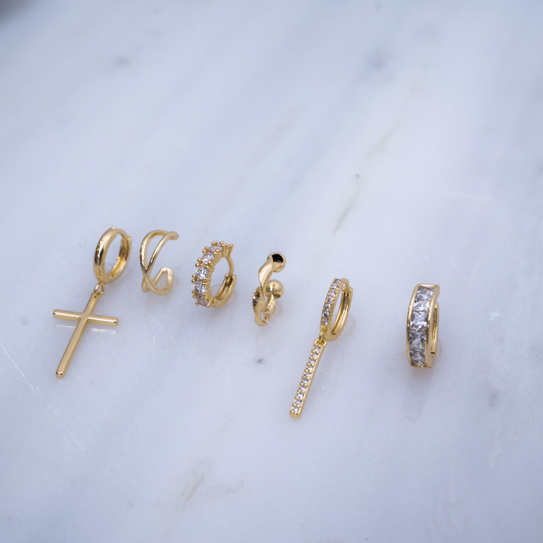 DIVINITY SET OF SIX EARRINGS - GOLD ' - ' SIX PACK