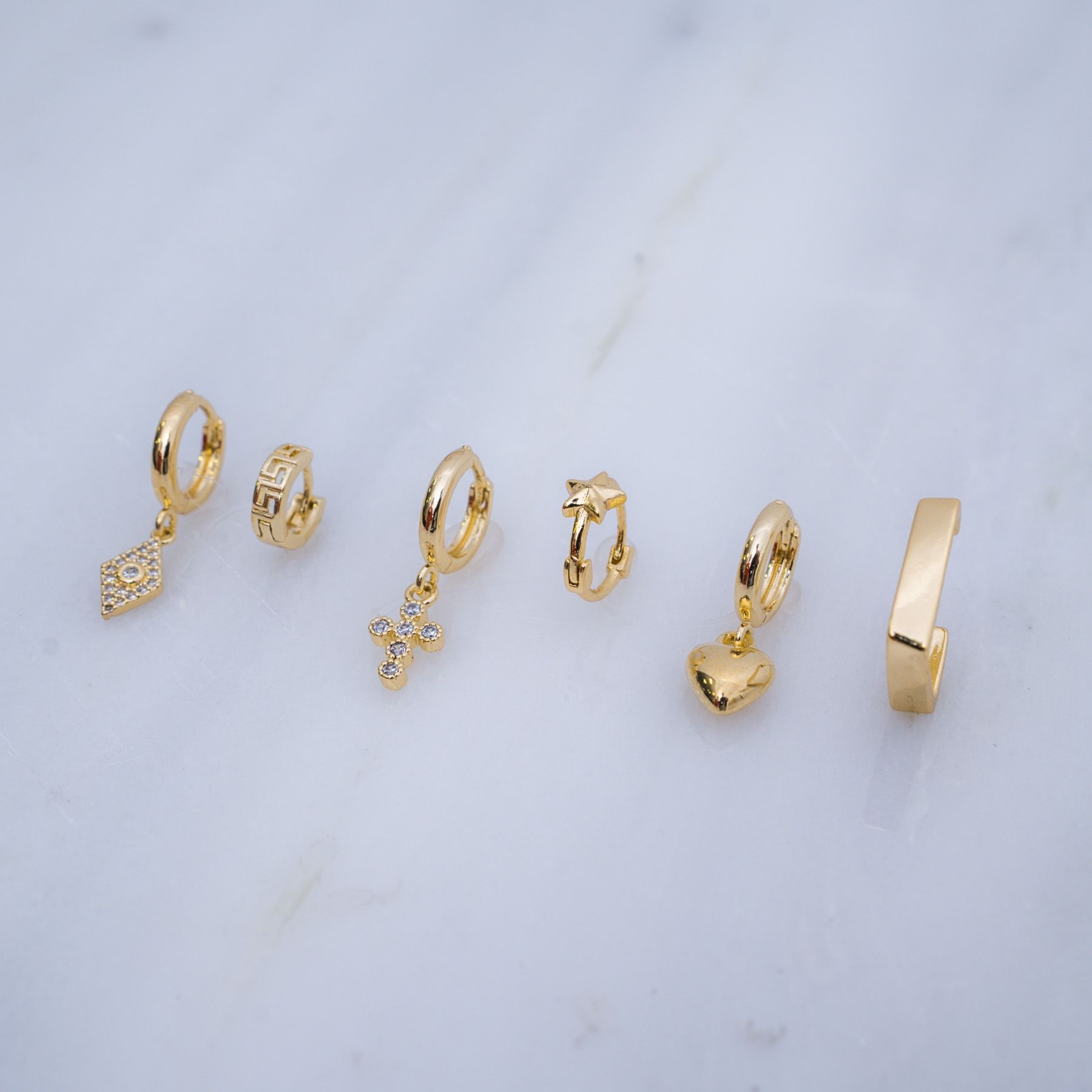 HEAVENLY SET OF SIX EARRINGS - GOLD  ' - ' SIX PACK