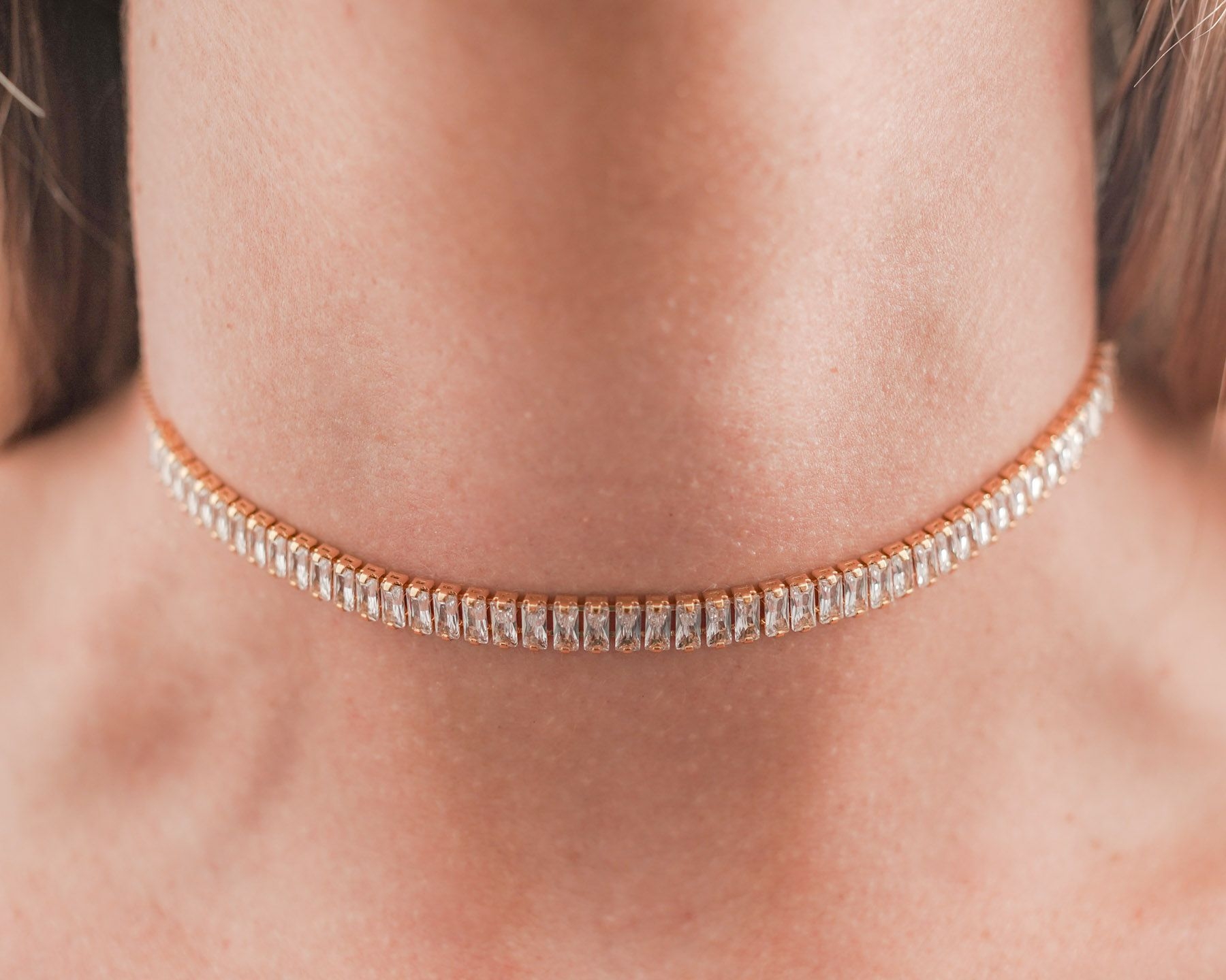 LILLIAN CHOKER NECKLACE - GOLD ' - ' CHOKER