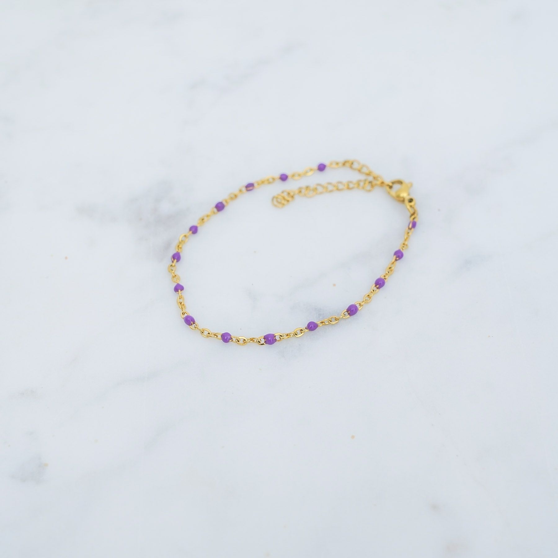 ROSE ANKLET -  GOLD &  PURPLE ' - ' LEG