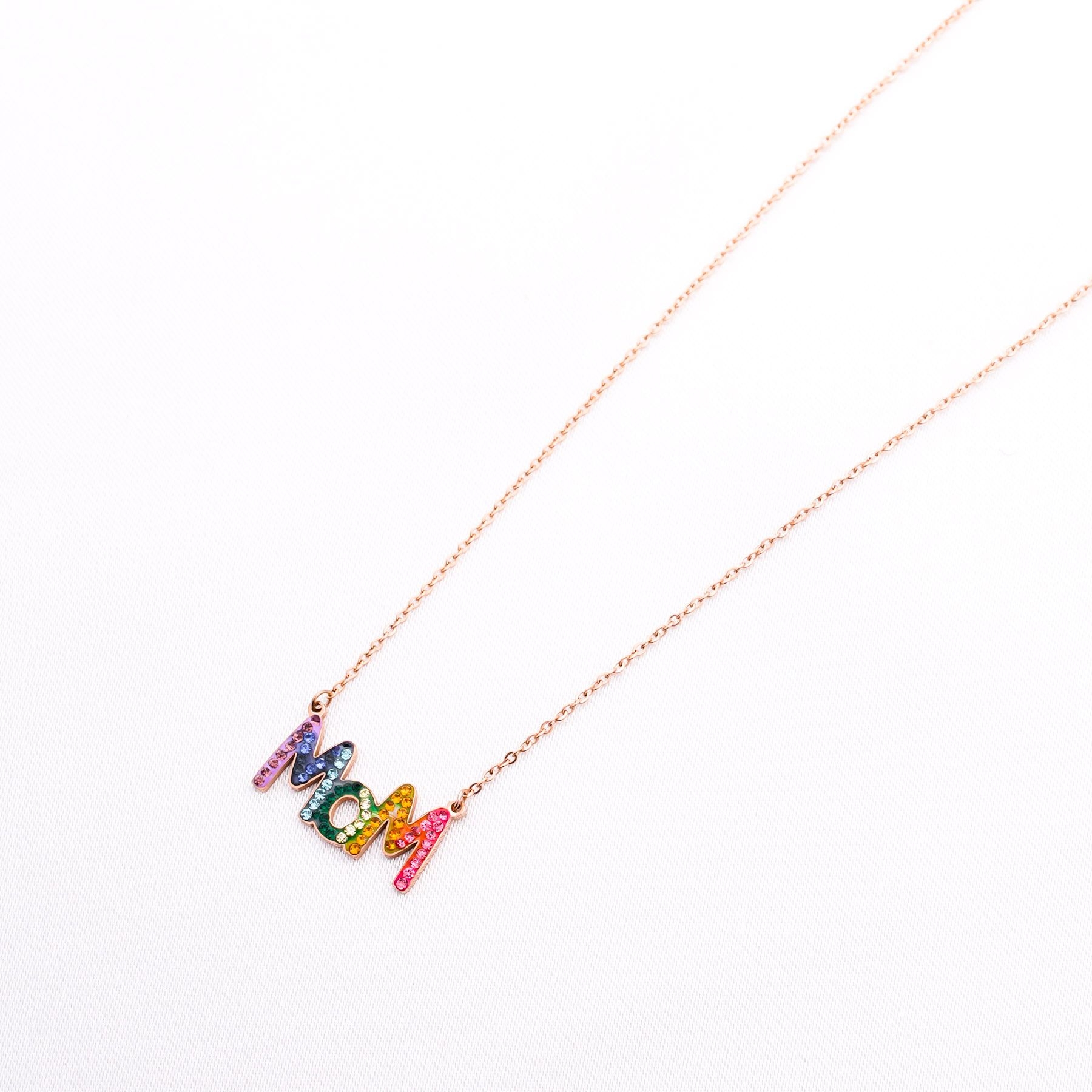 MOM NECKLACE - ROSE GOLD ' - ' MOTHER