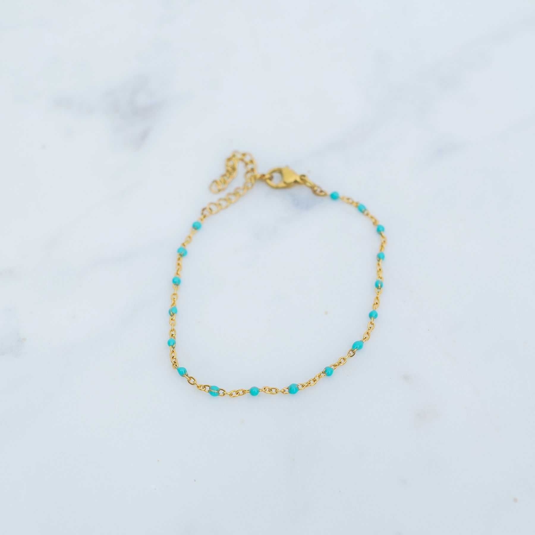 ROSE ANKLET - GOLD & TURQUOISE