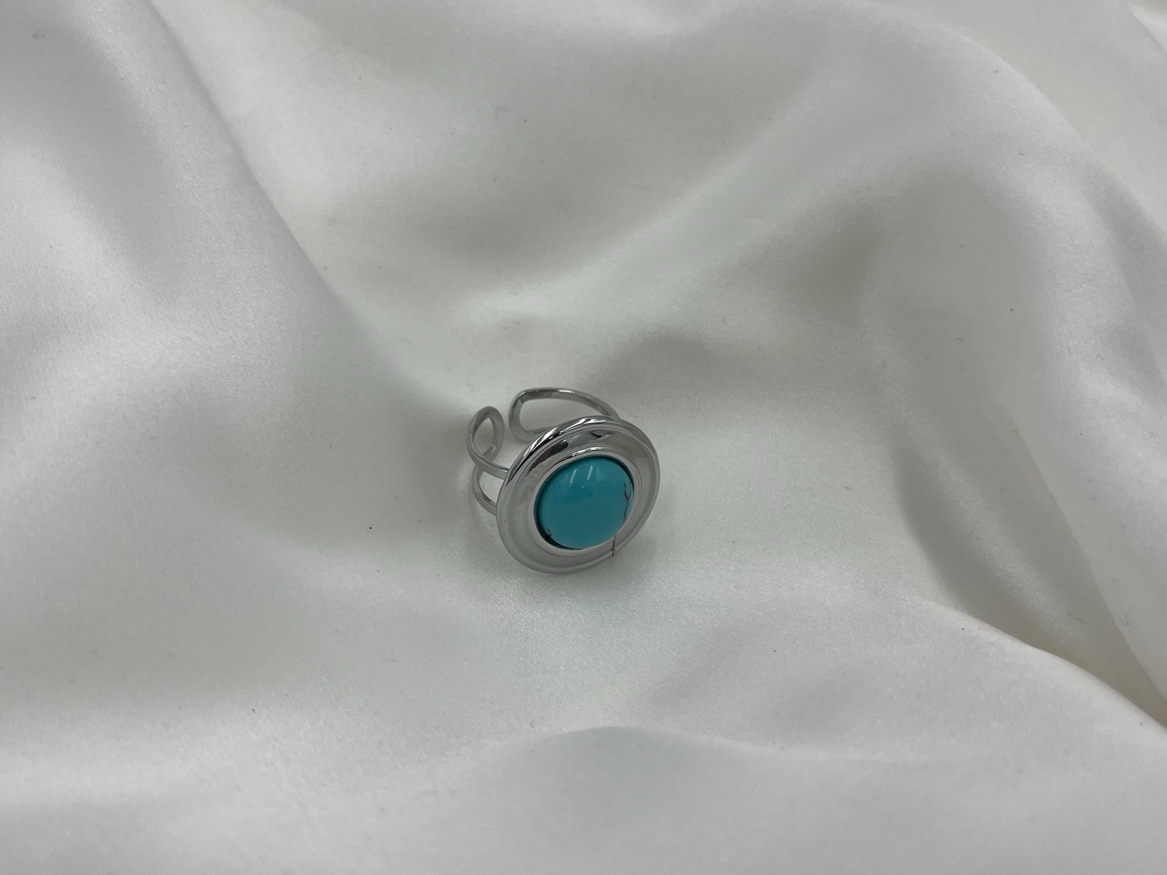 BLUE TOPAZ SILVER RING ' - ' ΔΑΧΤΥΛΙΔΙΑ