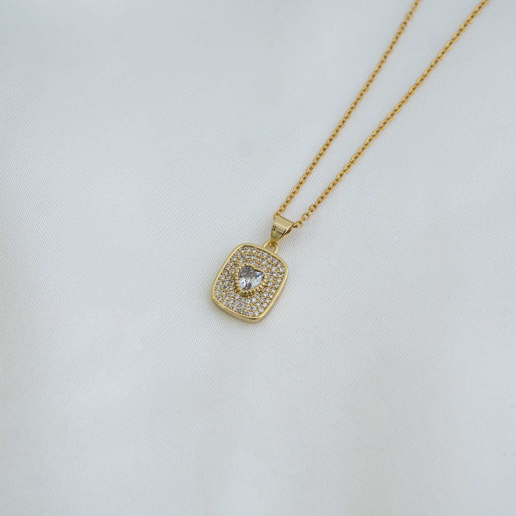 I LOVE YOU NECKLACE - GOLD & WHITE