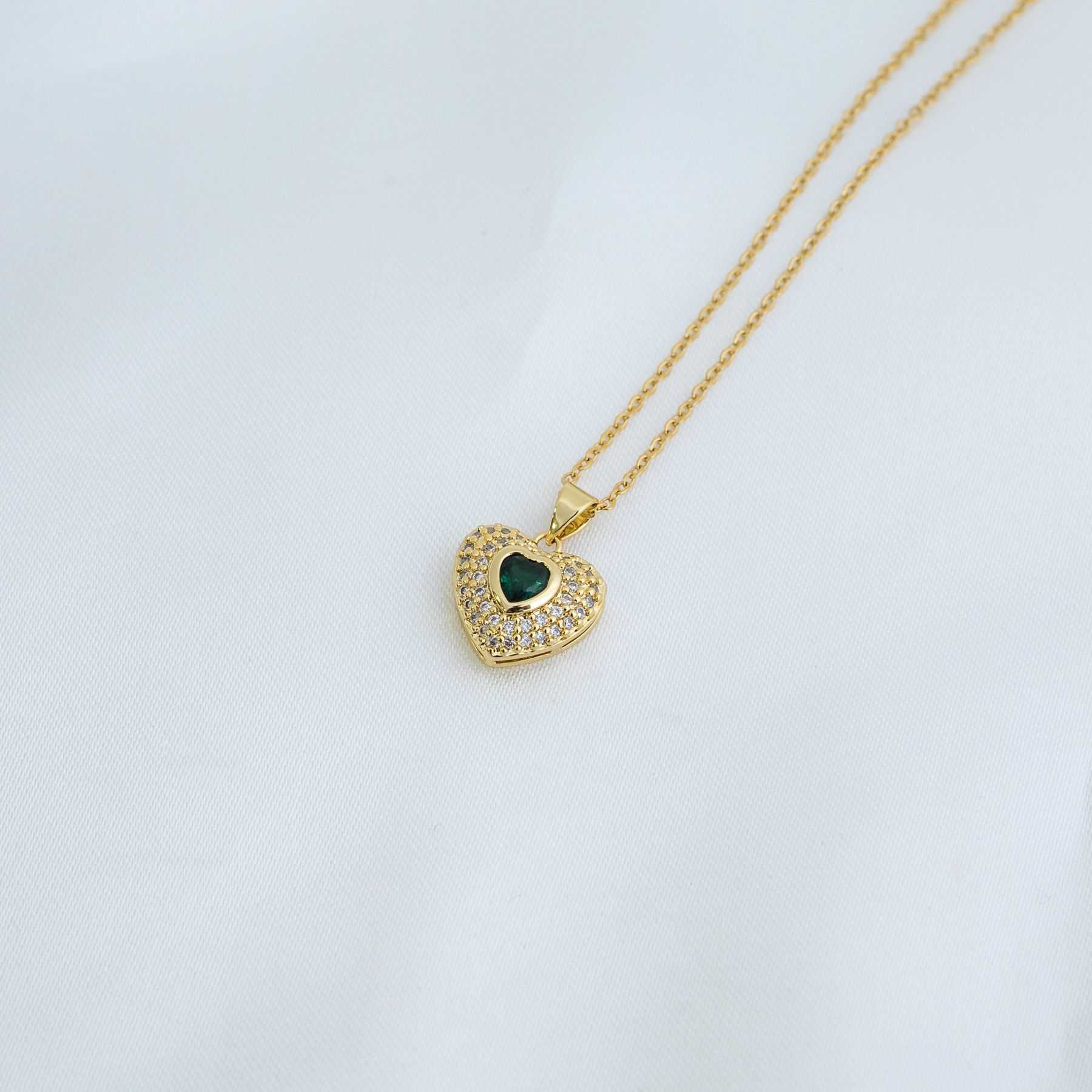 MY EVERYTHING NECKLACE - GOLD & GREEN 