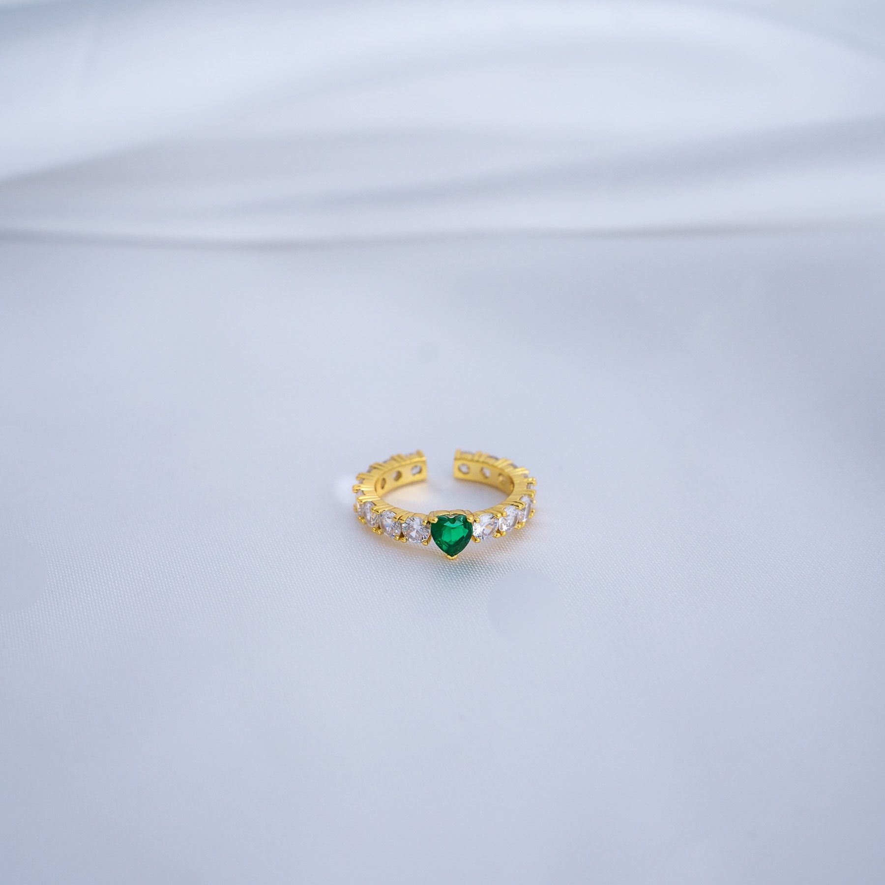 MONROE RING - GOLD & GREEN ' - ' ΔΑΧΤΥΛΙΔΙΑ