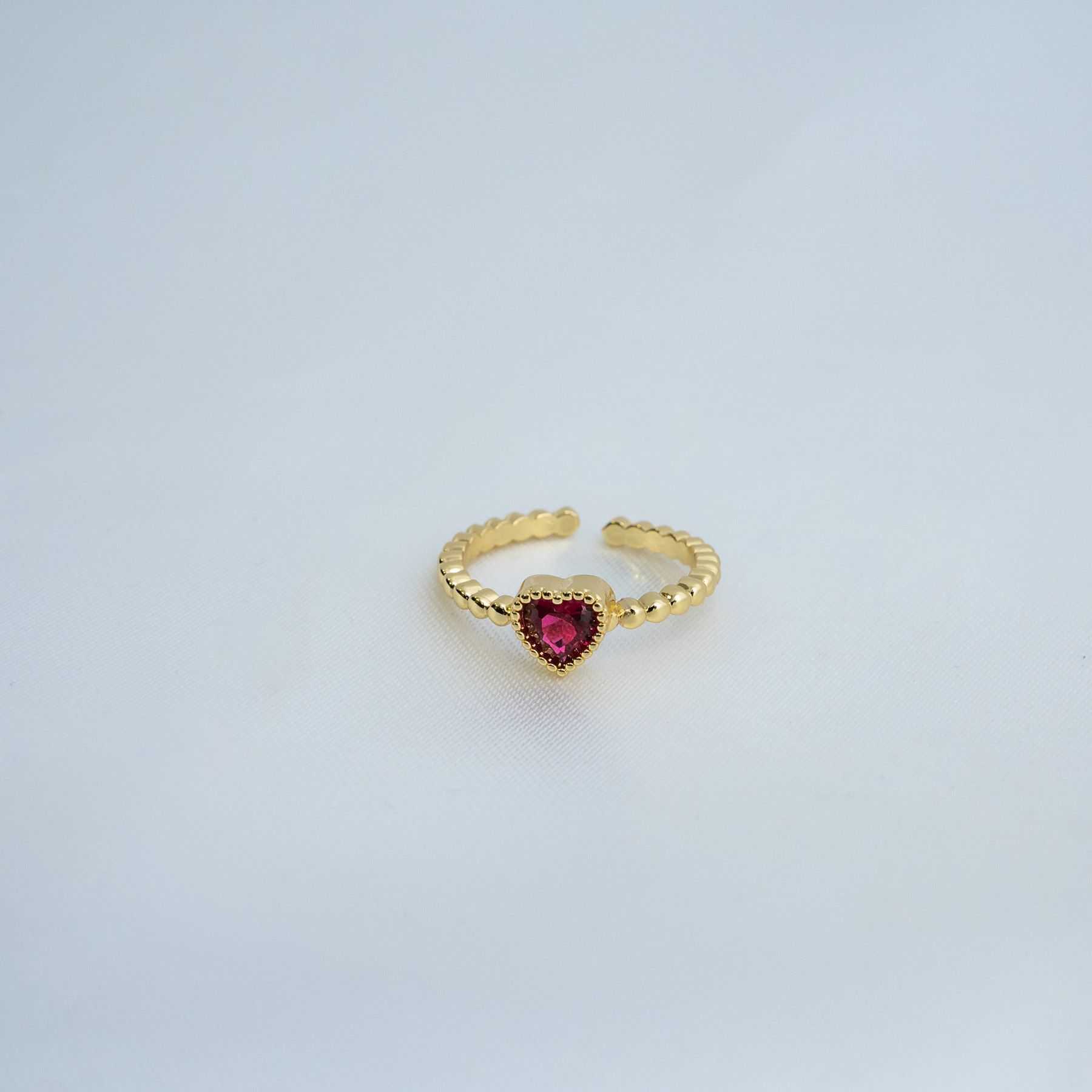 KISS ME RING - GOLD & RED