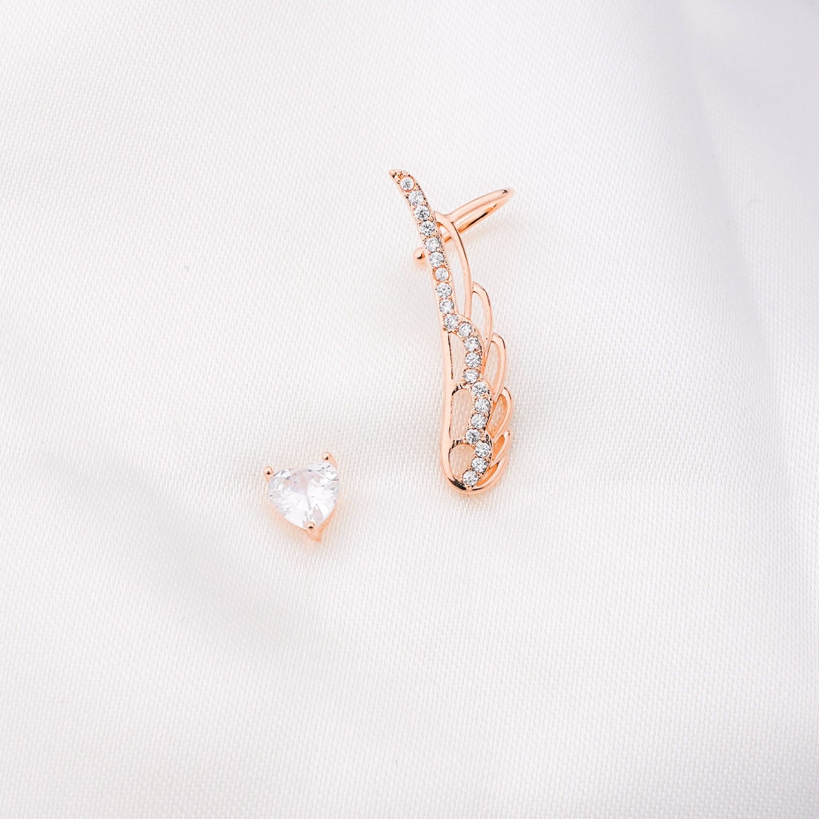 ANGELS  WINGS CLIMBER EARRING - ROSE GOLD ' - ' CLIMBERS