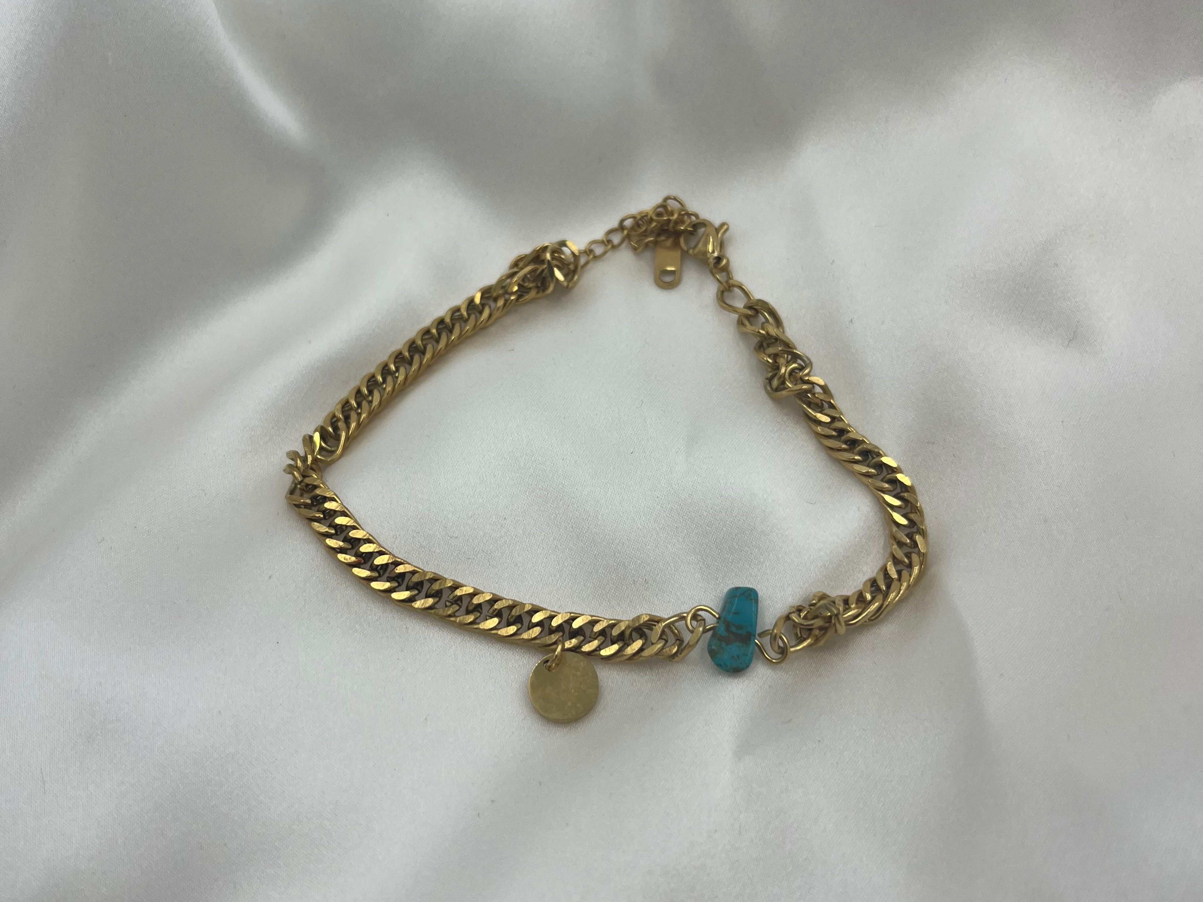 BLUE ROCK GOLD ANKLET ' - ' ΠΟΔΙΟΥ