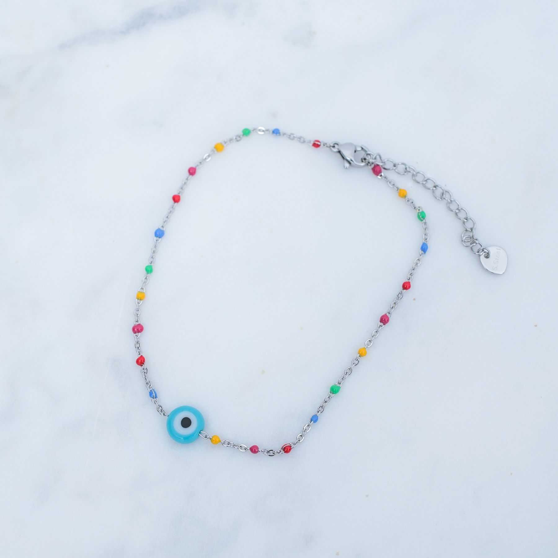 ELYSIAN ANKLET - COLOURFUL SILVER