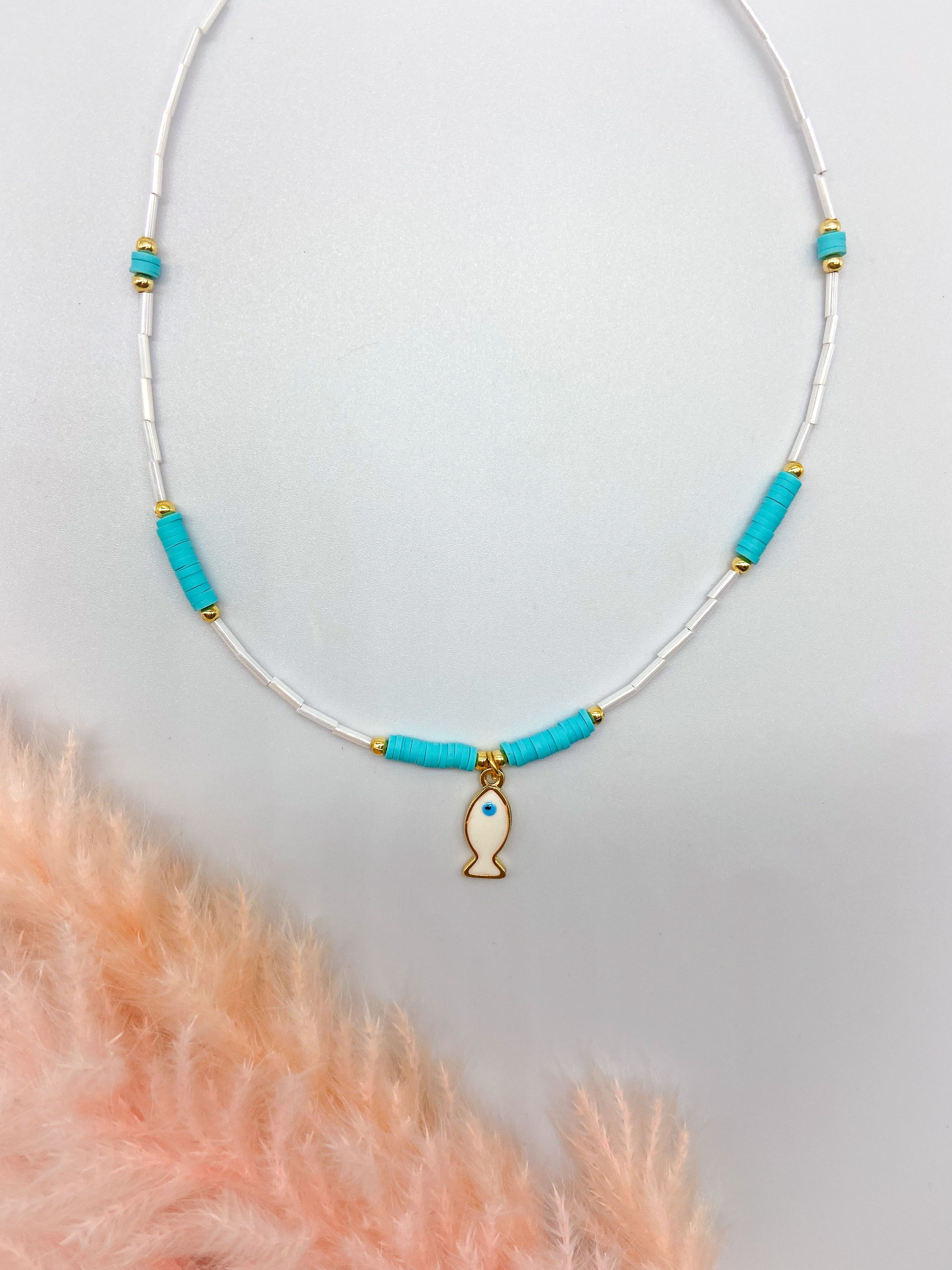 ARIEL NECKLACE - TURQUOISE  ' - ' ΜΕ ΧΑΝΤΡΕΣ