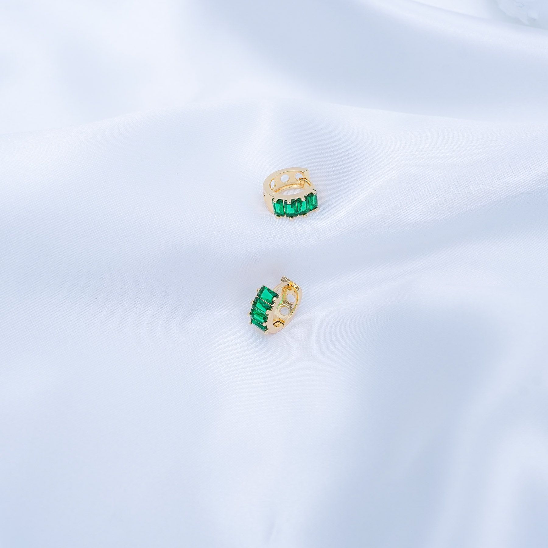 SHIMMER EARRINGS - GOLD & GREEN ' - ' ΚΡΕΜΑΣΤΑ