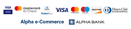 Alpha e-commerce payment methods, credit cards. Visa, mastercard, maestro, amex, masterpass