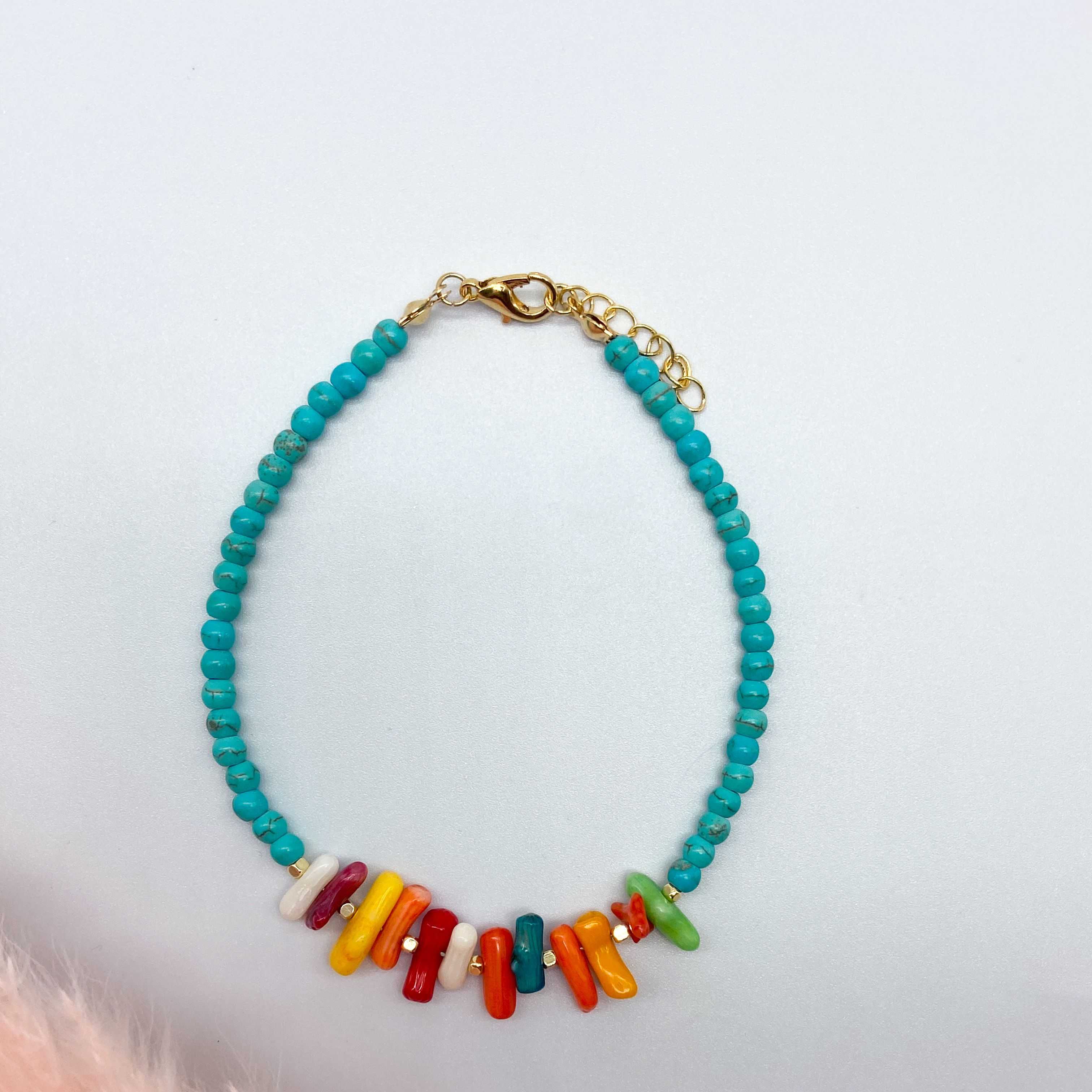 CORAL ANKLET - COLOURFUL BLUE 