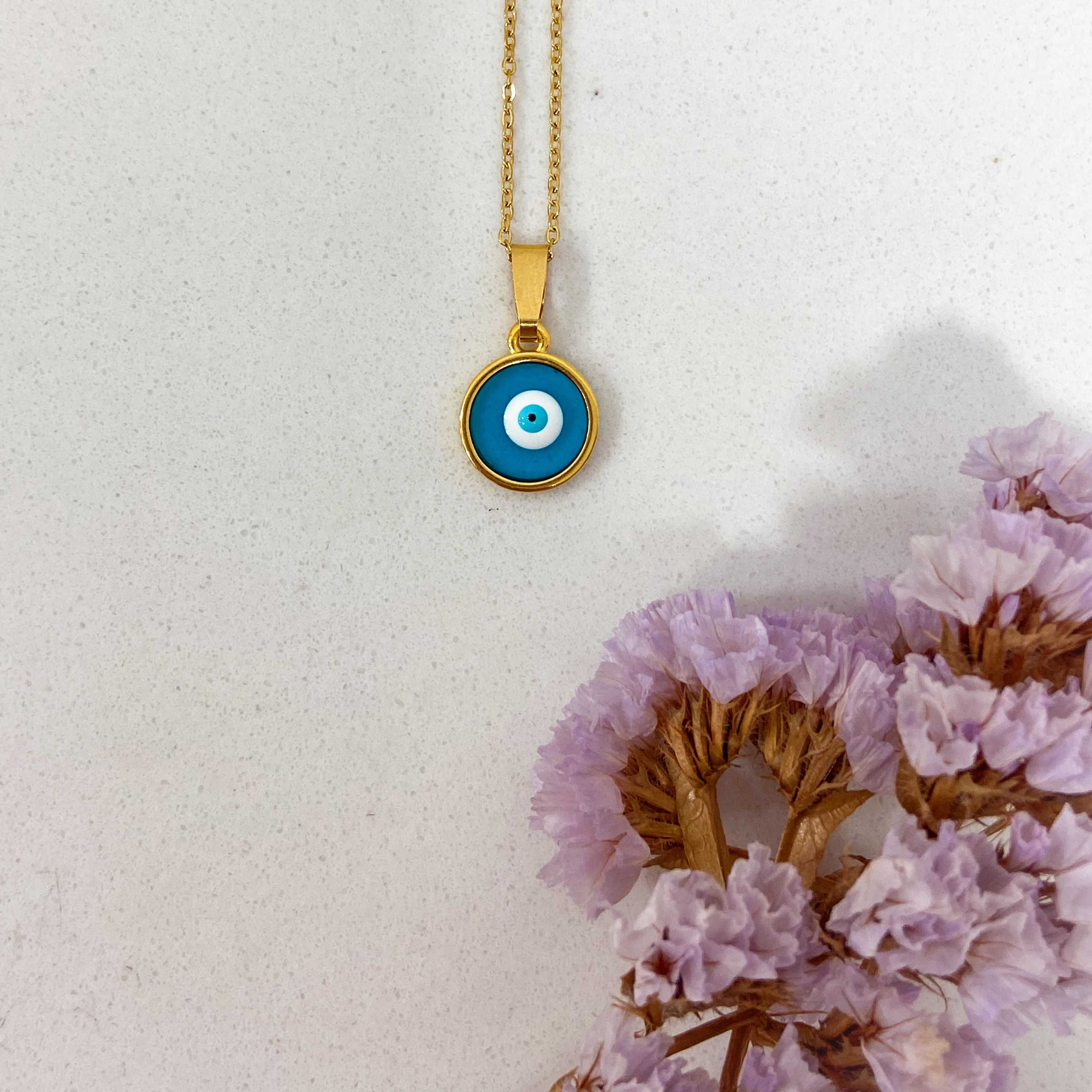 LUCKY CHARM NECKLACE - GOLD & TURQUOISE