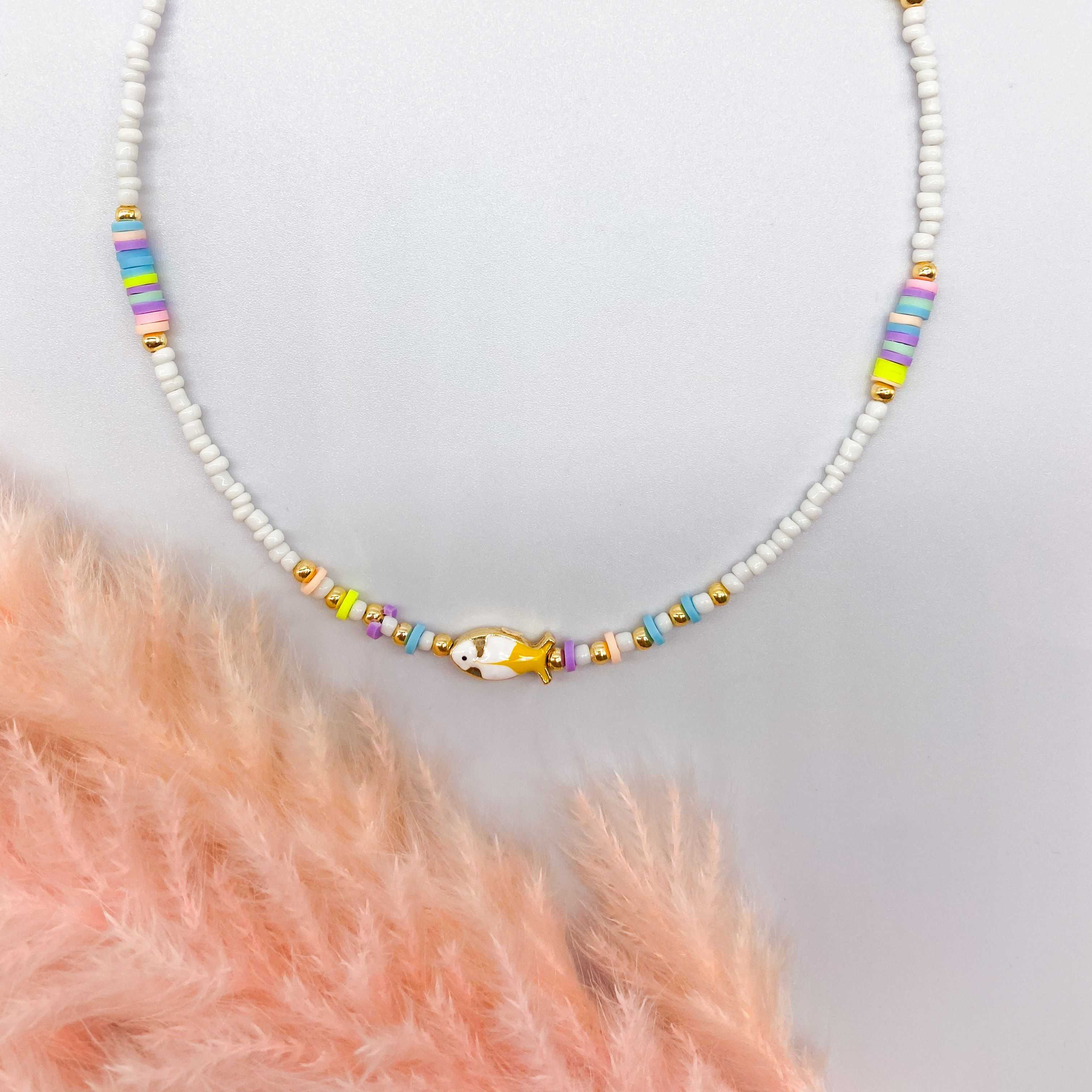 BLOOM NECKLACE - COLOURFUL WHITE 