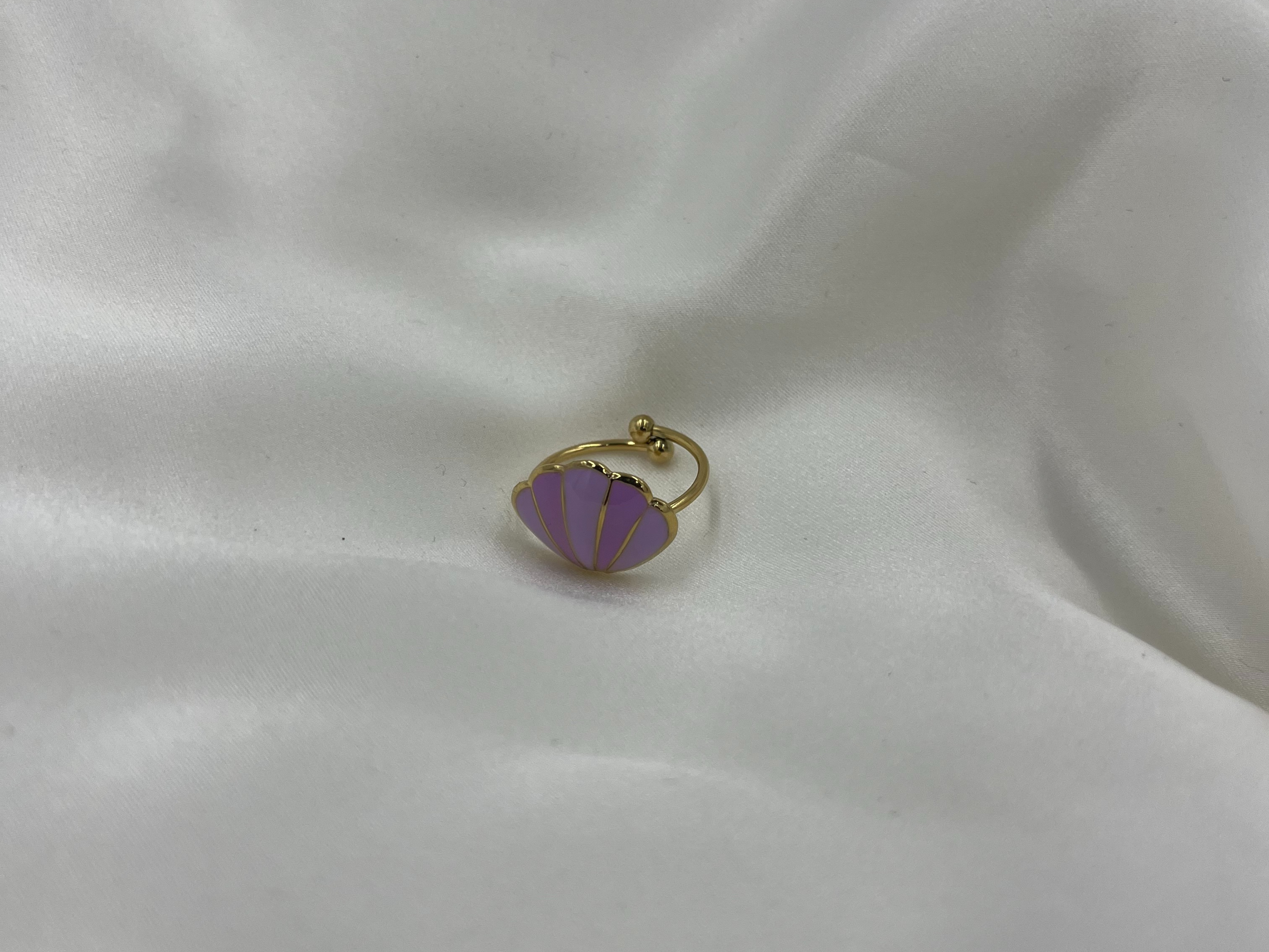 PURPLE SHELL RING ' - ' ΔΑΧΤΥΛΙΔΙΑ