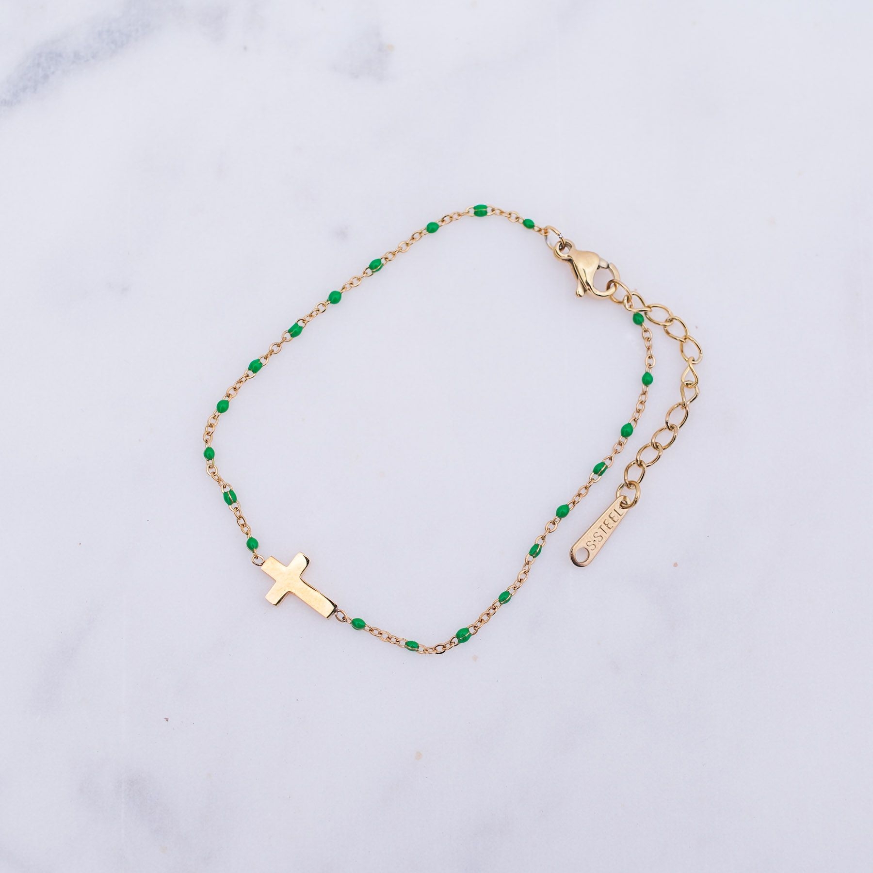 MELINA BRACELET - GOLD & GREEN ' - ' ΧΕΡΙΟΥ