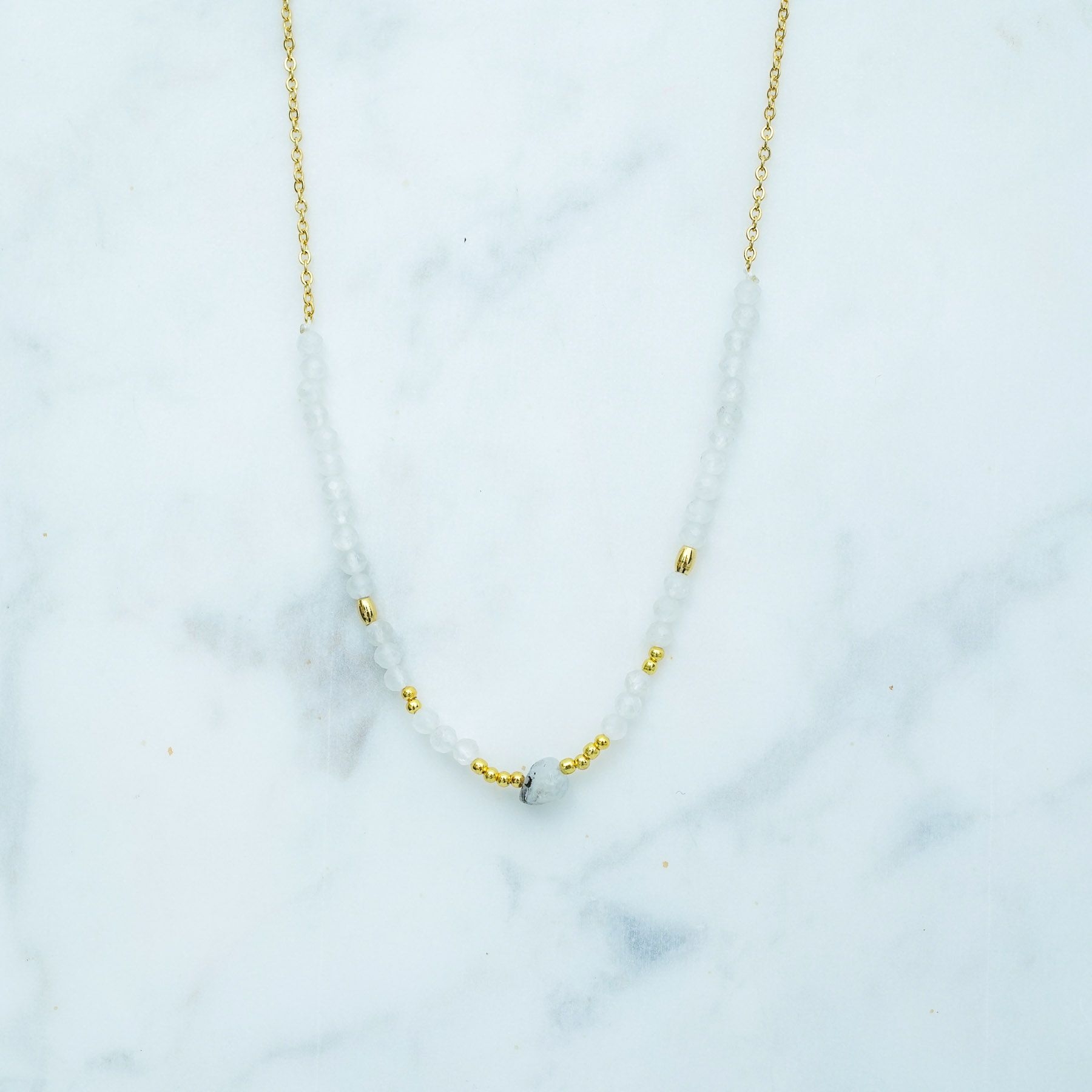 HAWAII NECKLACE - GOLD & WHITE ' - ' ΜΕΝΤΑΓΙΟΝ